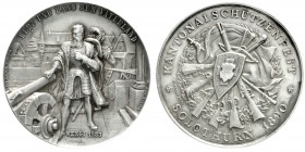 Schweiz-Solothurn
Silbermedaille 1890 v. Bovy, a.d. Kantonalschützenfest. 45 mm; 38,73 g.
vorzüglich/Stempelglanz