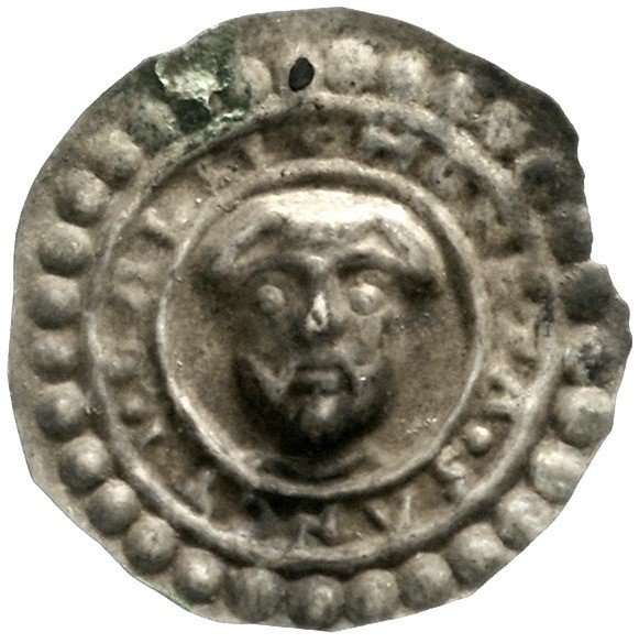 Schweiz-St. Gallen, Abtei
Brakteat o.J. (1170/1200). Kopf des hl. Glarus v.v.
...