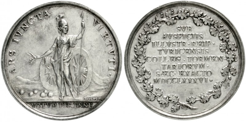 Schweiz-Zürich, Stadt
Silbermedaille 1786 von J.-H. Boltschauser. Jubiläum der ...