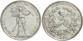 Schweizerische Eidgenossenschaft
5 Franken (Schützentaler) Zug 1869. Auflage nur 6000 Ex.
vorzüglich