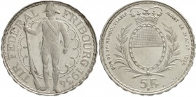 Schweizerische Eidgenossenschaft
5 Franken (Schützentaler) Fribourg 1934 B. Erstabschlag, Prachtexemplar