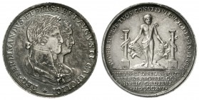Spanien
Ferdinand VII., 1808 und 1814-1833
Silbermedaille 1816. Auf seine 2. Vermählung mit Elisabeth Maria Franziska von Portugal. Doppeltes Brustb...