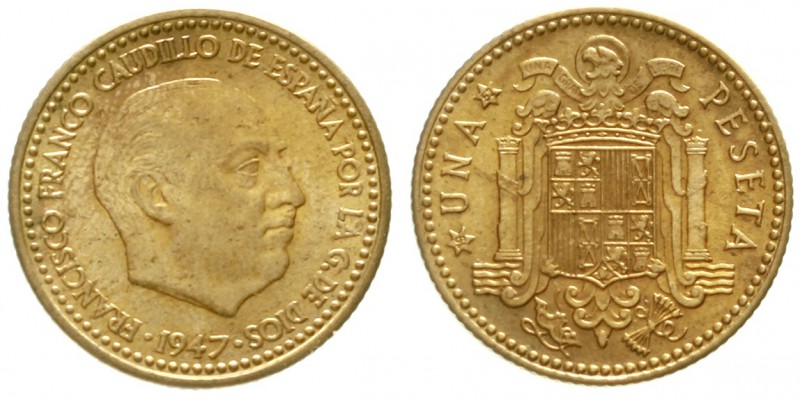 Spanien
Caudillo Francisco Franco, 1939-1975
Peseta 1947 (1952). fast Stempelg...