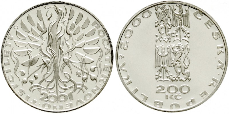 Tschechische Republik
200 Korun Silber 2000. Christliche Jahrtausendwende. Phön...