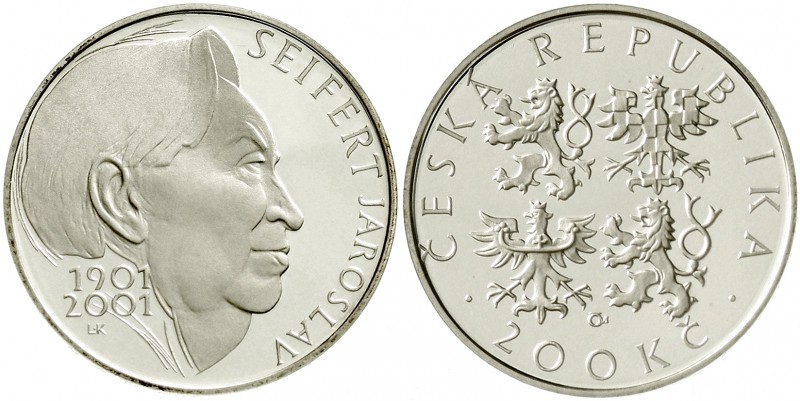 Tschechische Republik
200 Korun Silber 2001. 100. Geburtstag von Jaroslav Seife...