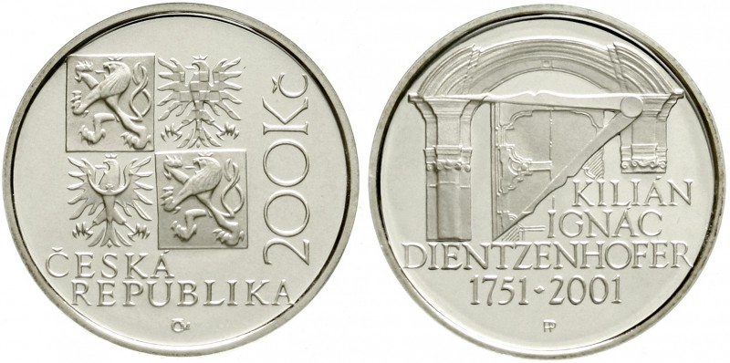 Tschechische Republik
200 Korun Silber 2001. 250. Todestag von Kilian Ignaz Die...