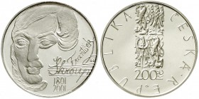 Tschechische Republik
200 Korun Silber 2001. 200. Geburtstag von Frantisek Skroup. Auflage max. 3300 Ex. Im Etui mit Zertifikat.
Polierte Platte