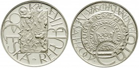 Tschechische Republik
200 Korun Silber 2002. Europäische Währungsunion. Auflage max. 4000 Ex. Im Etui mit Zertifikat.
Polierte Platte