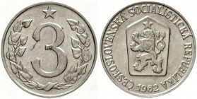 Tschechoslowakei
Republik
3 Heller 1962. gutes vorzüglich, selten