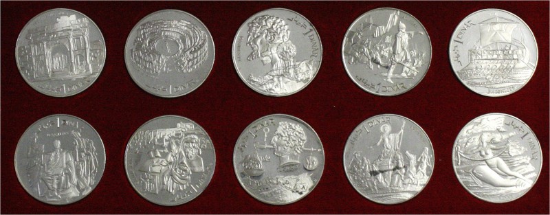 Tunesien
Republik, seit 1957
Münzsatz: 10 X 1 Dinar Silber 1969 Weltgeschichte...