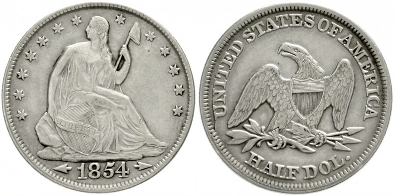 Vereinigte Staaten von Amerika
Unabhängigkeit, seit 1776
1/2 Dollar 1854 mit P...