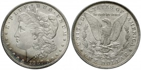 Vereinigte Staaten von Amerika
Unabhängigkeit, seit 1776
Morgandollar 1887, Philadelphia. fast Stempelglanz