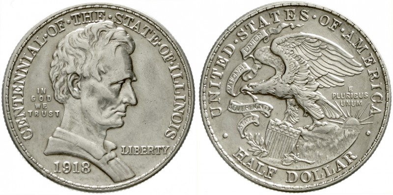 Vereinigte Staaten von Amerika
Gedenkmünzen
1/2 Dollar Illinois/Lincoln 1918, ...