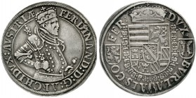 Haus Habsburg
Erzherzog Ferdinand II., 1564-1595
Reichstaler o.J. Ensisheim. sehr schön, kl. Zainende