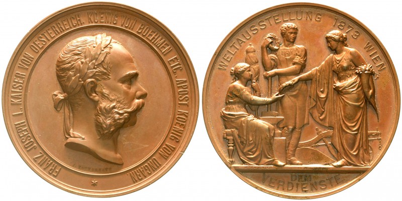 Haus Habsburg
Franz Joseph I., 1848-1916
Große Bronzemedaille 1873 v. Tautenha...