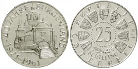 Österreich
Zweite Republik nach 1945
25 Schilling 1961. Burgenland.
Polierte Platte, winz. Kratzer