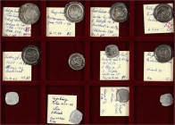 Augsburg-Bistum
Lots
Schuber mit 12 mittelalterlichen Pfennigen, davon 7 Brakteaten. Teils mit alten Beschreibungszetteln. Besichtigen.
meist sehr ...