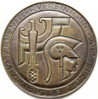 Augsburg-Stadt
Eins. Bronzemedaille 1932, unsign. 25-Jf. d. Künstlervereinigung "Die Ecke". Stilis. Adler mit Pyr, Pallaskopf r. 104,3 mm.
vorzüglic...