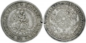 Bayern
Maximilian I., als Kurfürst, 1623-1651
Madonnentaler 1625. sehr schön, Schrötlingsfehler am Rand, Felder geglättet