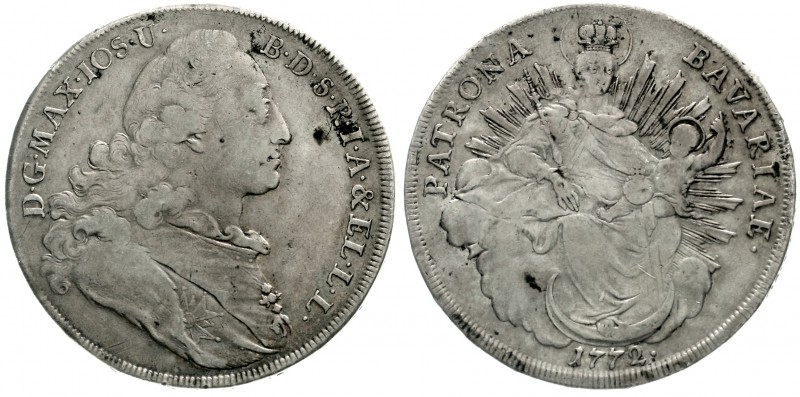Bayern
Maximilian III. Joseph, 1745-1777
Madonnentaler 1772. sehr schön, kaum ...