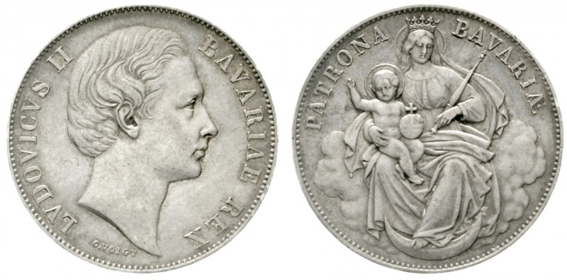 Bayern
Ludwig II., 1864-1886
Madonnentaler o.J. (1865). vorzüglich, winz. Rand...