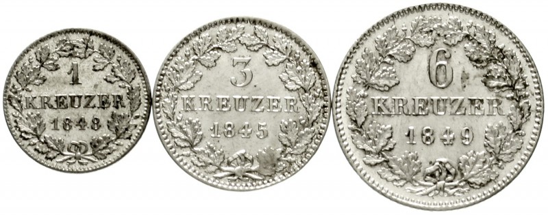 Bayern
Lots
3 gut erhaltene Kleinmünzen: 6 Kreuzer 1849, 3 Kreuzer 1845, 1 Kre...