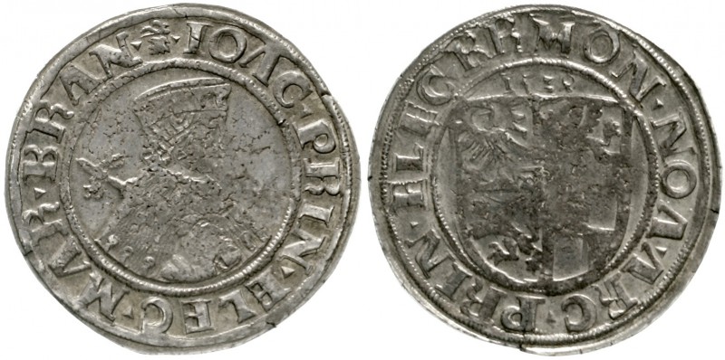 Brandenburg/Preußen
Joachim I., allein, 1499-1535
1/4 Taler 1524, Stendal. Mit...