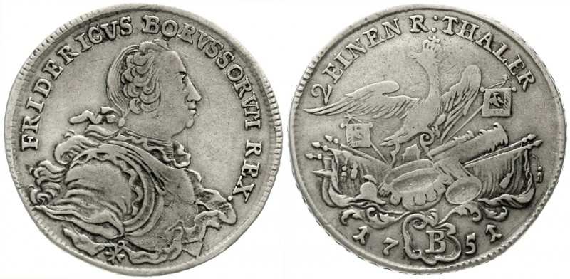 Brandenburg/Preußen
Friedrich II., 1740-1786
1/2 Taler 1751 B, Breslau. fast s...