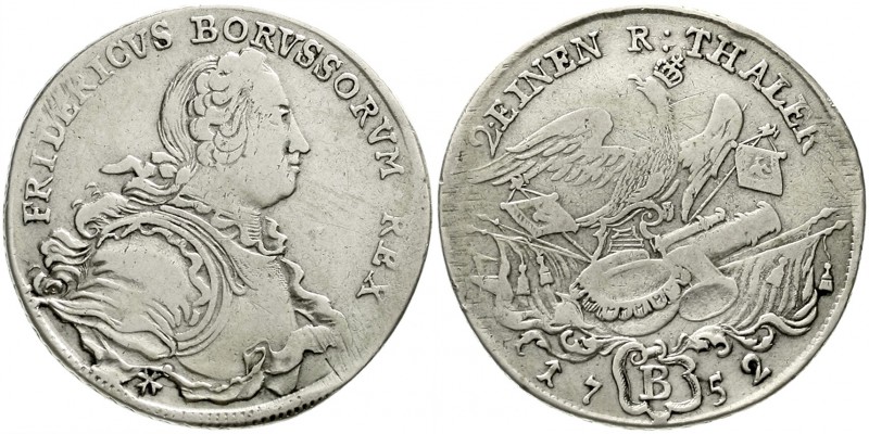 Brandenburg/Preußen
Friedrich II., 1740-1786
1/2 Taler 1752 B, Breslau. schön/...
