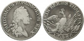 Brandenburg/Preußen
Friedrich II., 1740-1786
Sterbetaler 1786 A, Berlin. Mzz. zwischen zwei Punkten.
schön/sehr schön