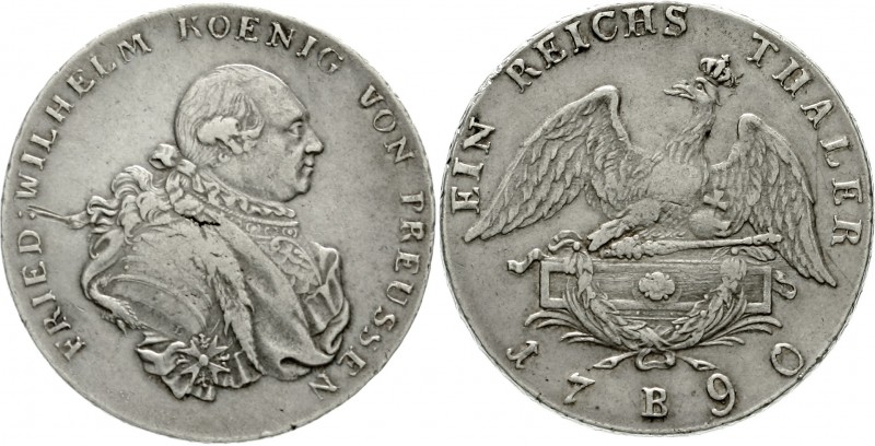 Brandenburg/Preußen
Friedrich Wilhelm II., 1786-1797
Taler 1790 B, Breslau.
s...