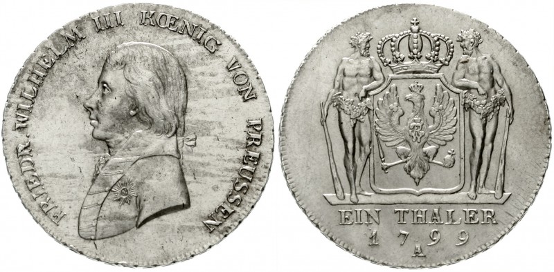 Brandenburg/Preußen
Friedrich Wilhelm III., 1797-1840
Taler 1799 A, Berlin. vo...