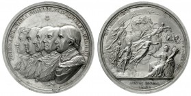 Brandenburg/Preußen
Friedrich Wilhelm III., 1797-1840
Silbermedaille 1801, von Loos. Auf die 100-Jahrfeier des Königreiches. Gestaffelte Brb. der pr...