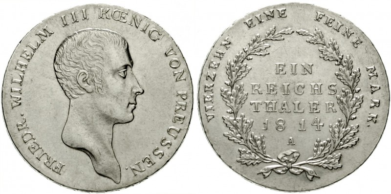 Brandenburg/Preußen
Friedrich Wilhelm III., 1797-1840
Taler 1814 A, Berlin. vo...