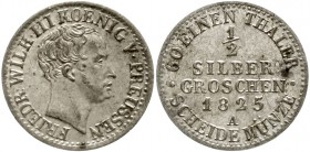 Brandenburg/Preußen
Friedrich Wilhelm III., 1797-1840
1/2 Silbergroschen 1825 A. vorzüglich/Stempelglanz