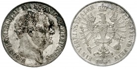 Brandenburg/Preußen
Friedrich Wilhelm IV., 1840-1861
Sterbetaler 1861 A, Berlin. Polierte Platte, winz. Kratzer und min. berieben, schöne Tönung