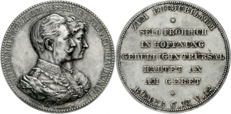 Brandenburg/Preußen
Wilhelm II., 1888-1918
Silbermedaille o.J.(1889) von Weiga...