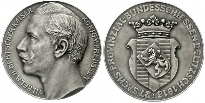 Brandenburg/Preußen
Wilhelm II., 1888-1918
Silbermedaille 1913 von Oertel. 27....