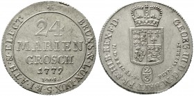 Braunschweig-Calenberg-Hannover
Georg III., 1760-1820
24 Mariengroschen 1779 IWS Clausthal (Johann Wilhelm Schlemm). vorzüglich, winz. Zainende