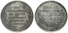 Braunschweig-Calenberg-Hannover
Georg III., 1760-1820
Silbermedaille im Talergewicht 1804, unsigniert. Ausbeute der Harzer Gruben und Huldigung Napo...