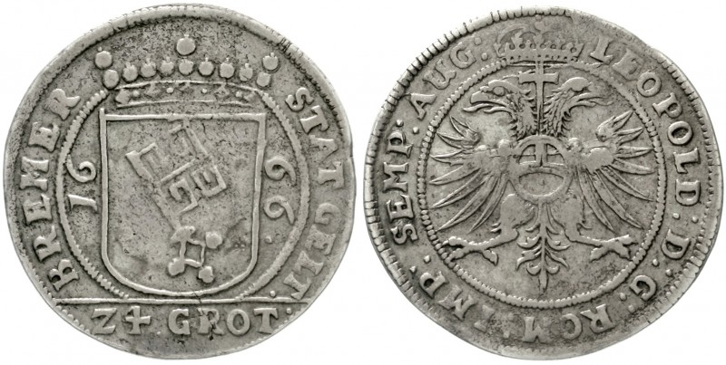 Bremen-Stadt
24 Grote 1666. sehr schön, Zainende
