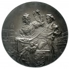 Elberfeld, Stadt
Silbermedaille 1900, von Scharff. Auf die Einweihung des Rathauses. 60 mm, 84.06 g.
fast Stempelglanz, mattiert, selten in Silber