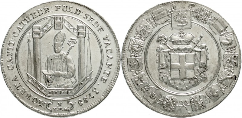 Fulda-Bistum
Sedisvakanz, 1788
Taler 1788. Hl. Bonifatius in Säulenkapitel.
g...
