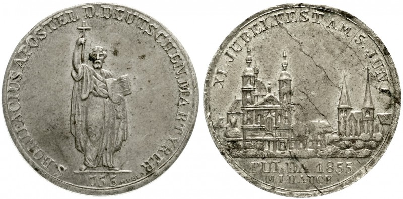 Fulda-Stadt
Silbermedaille 1855 von Hauck. 1100. Todestag des hl. Bonifatius. H...