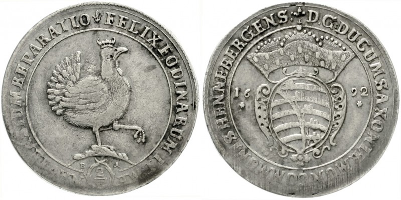 Henneberg, Grafschaft
Gemeinschaftsprägungen, 1691-1702
2/3 Taler 1692, Ilmena...