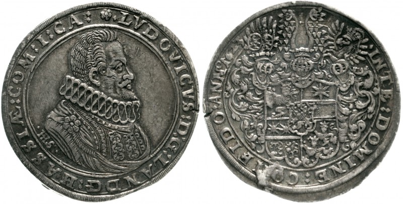 Hessen-Darmstadt
Ludwig V., 1596-1626
Reichstaler 1623, Nidda. vorzüglich, übl...