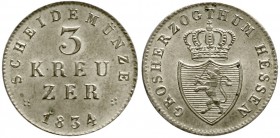 Hessen-Darmstadt
Ludwig II., 1830-1848
3 Kreuzer 1834. fast Stempelglanz