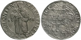 Köln-Erzbistum
Salentin von Isenburg, 1567-1577
Reichstaler 1568, Deutz vorzüglich, schöne Patina, übl. leichte Prägeschwäche