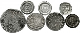Köln-Stadt u. Erzbistum(Lots)
7 Münzen des 12. bis 15. Jh.: 2 X Pfennig, 1 X Weißpfennig, 3 X Hohlheller, 1 X Schüsselpfennig.
schön bis sehr schön...