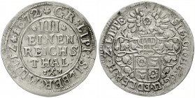 Lippe, Grafschaft
Simon Heinrich, 1666-1697
1/3 Taler 1672. sehr schön